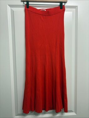 Target x Future Collective Women's Red Ribbed Maxi Skirt